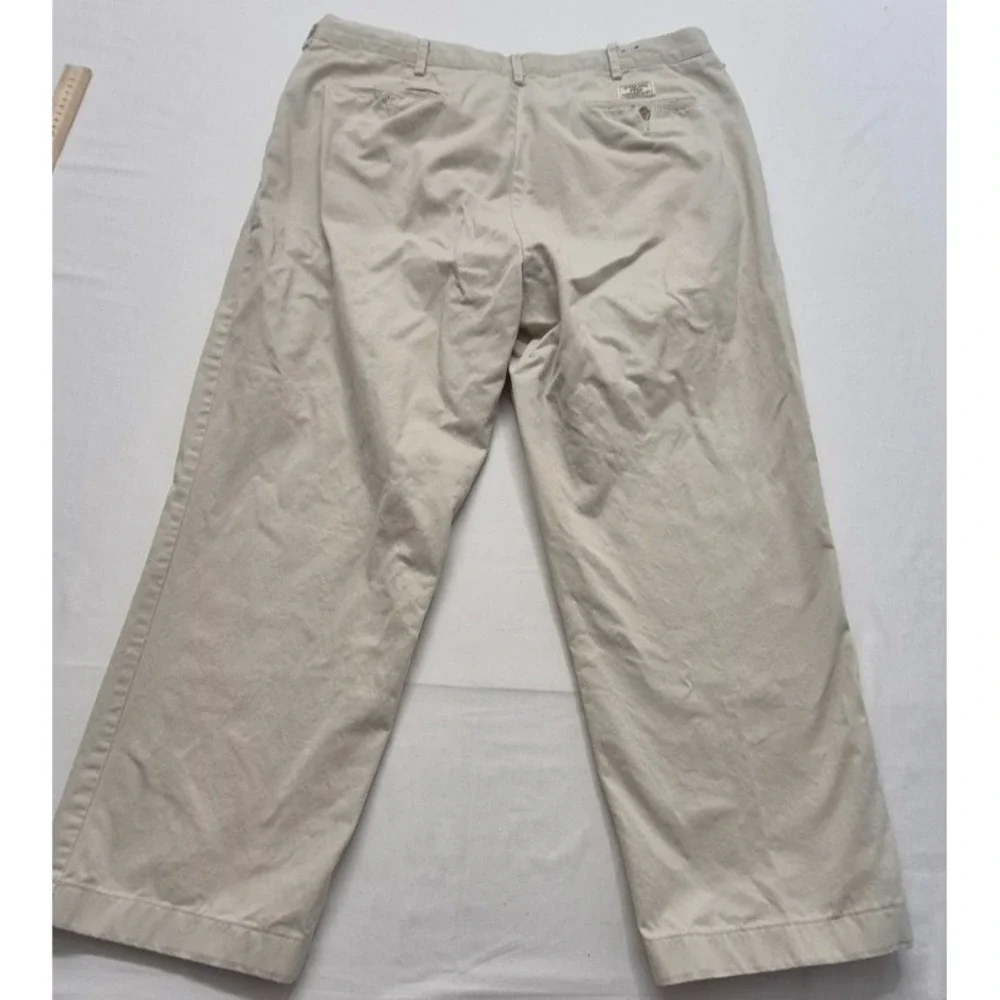 Polo Ralph Lauren men's khaki flat front Classic Chino‎ Pants 38x30 100% Cotton